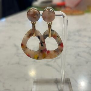 Ann Taylor Speckled Multicolor Resin Dangle Earrings